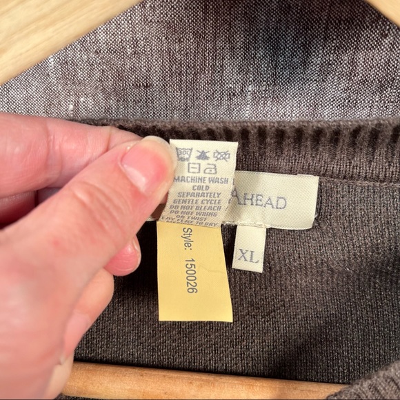 Territory Ahead ombré v-neck Pima cotton sweater XL - Picture 4 of 4